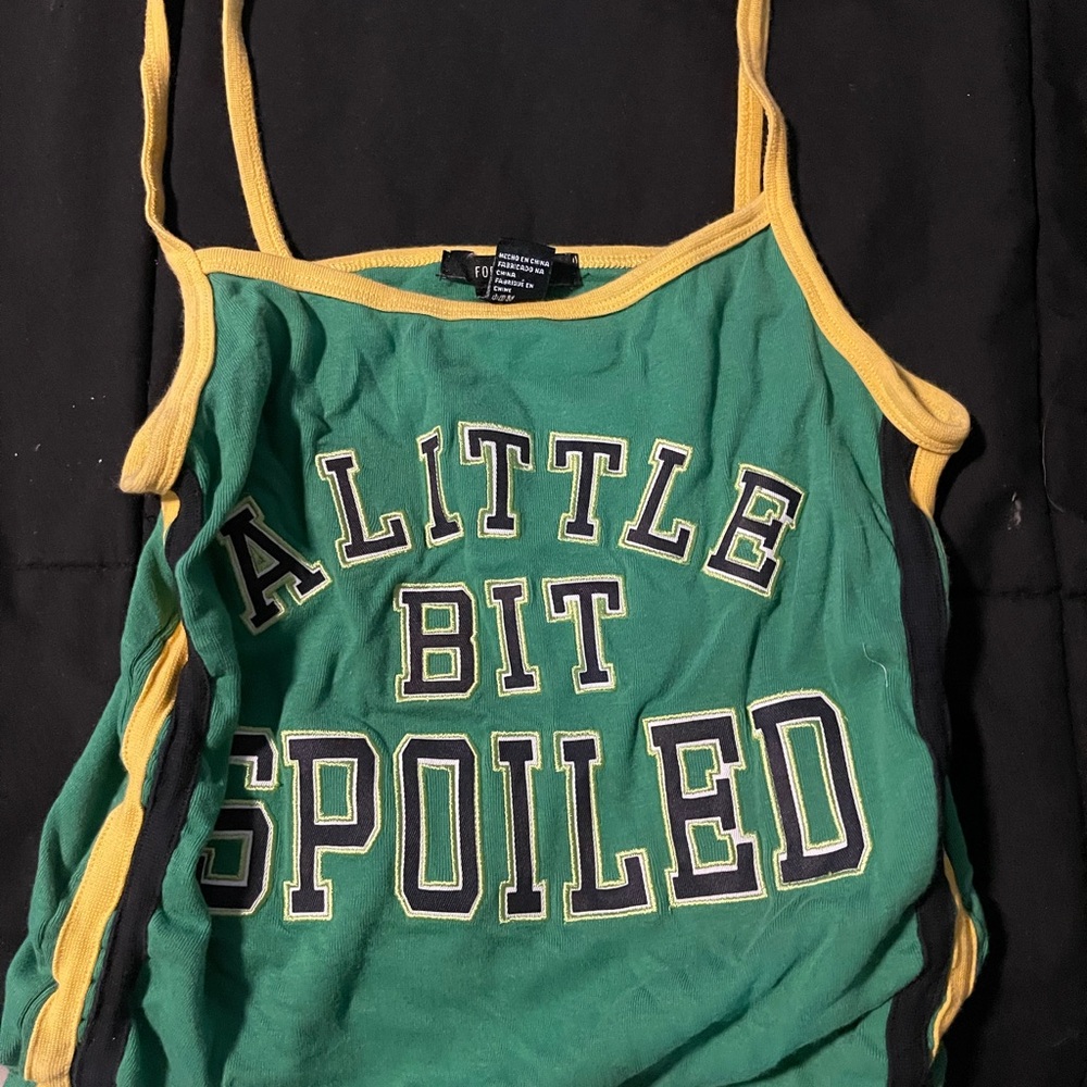 forever 21 spoiled green and yellow top